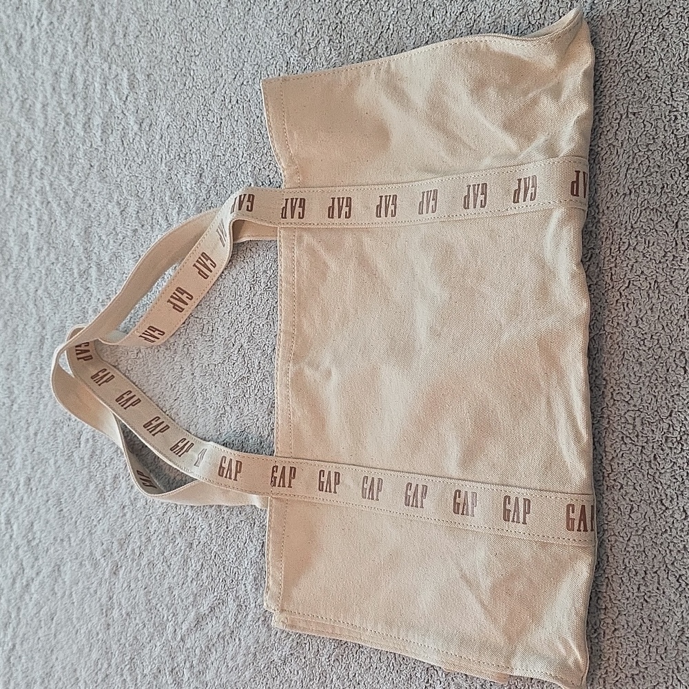 GAP Beige Canvas Tote with Logo Straps